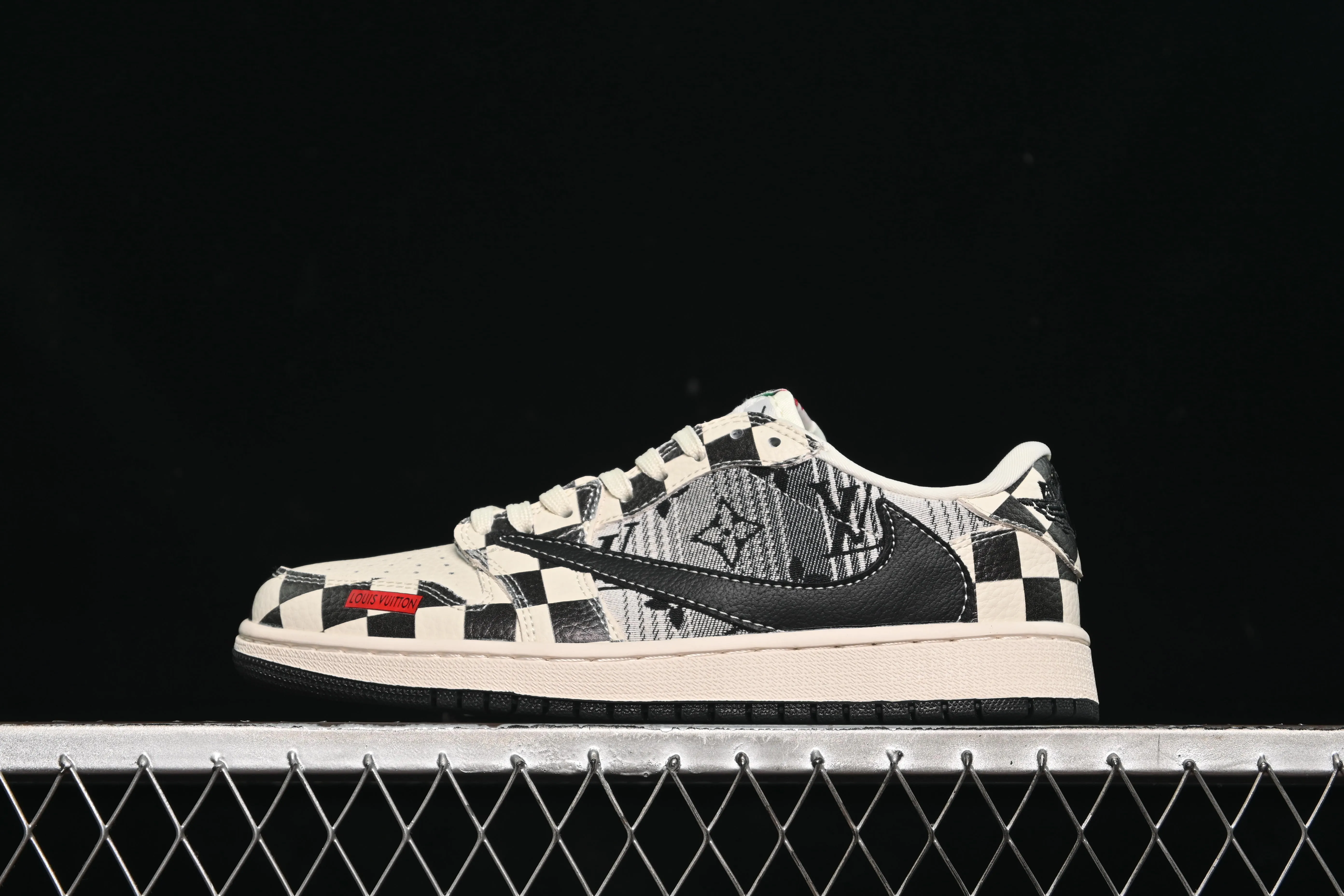 All categories Air Jordan Jordan series basketball shoes Air Jordan 1 Low High-end customized low-top sneakers Travis Scott x Fragment Design x Air Jordan 1 Low OG SP AJ1 Joe 1 LV joint black and white checkered denim low-top cultural casual sneakers LD2028-047